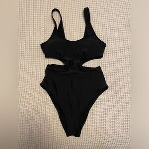 Aerie Cutout One Piece Black Swimsuit